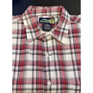 Mango Plantation Men's Short Sleeve Plaid Button Up XL